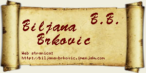 Biljana Brković vizit kartica
